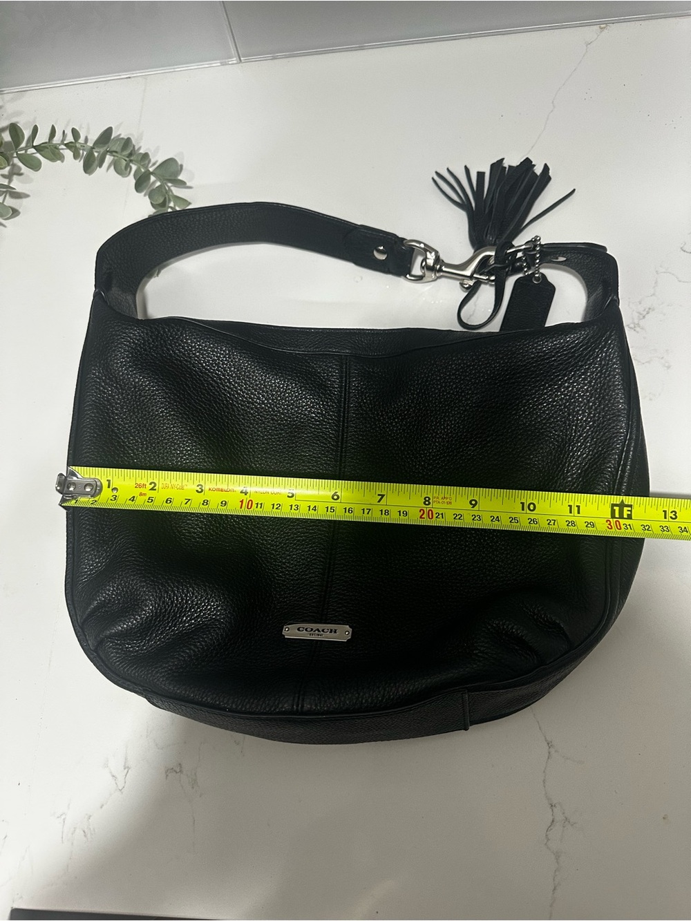 Coach Avery Vintage Black Pebbled Leather Hobo Shoulder Bag Purse Handbag - Picture 10 of 13